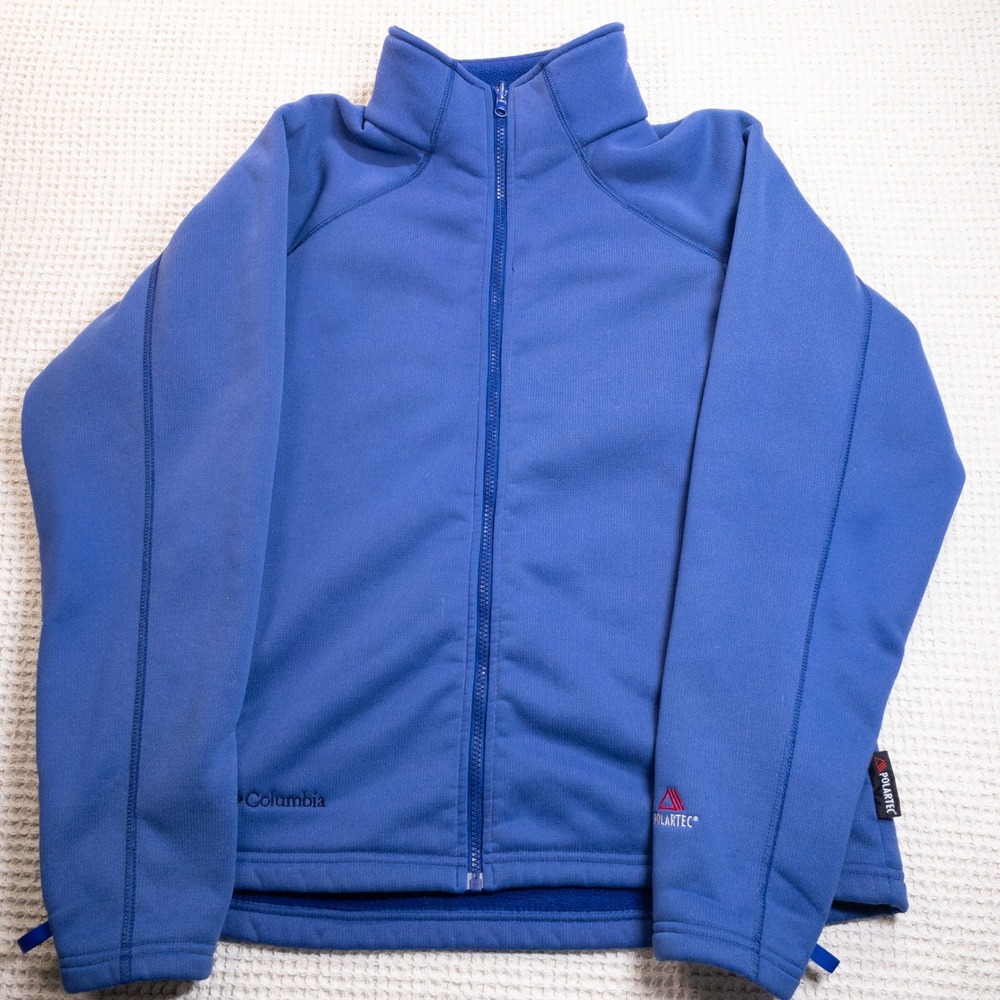 Columbia Women Blue Polartec Fleece Full Zip Interchange Jacket Large